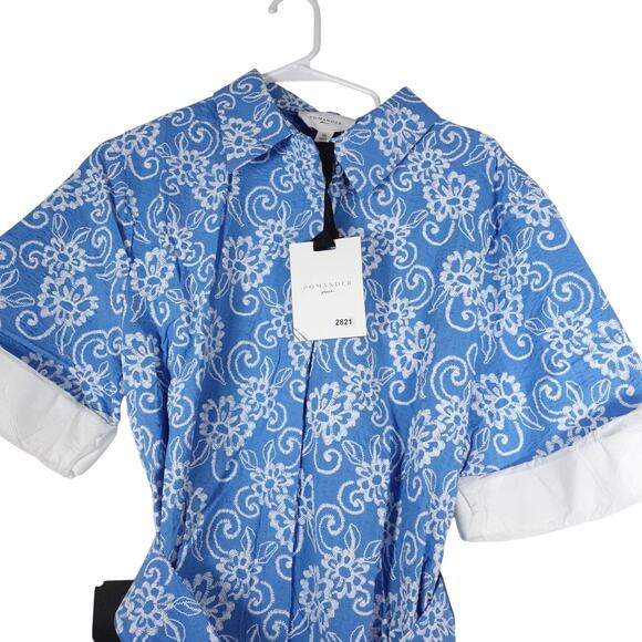 New Tuckernuck Riviera Painted Chintz Aurora Blue Floral Dress Retro Mod XL NWT - Picture 5 of 16